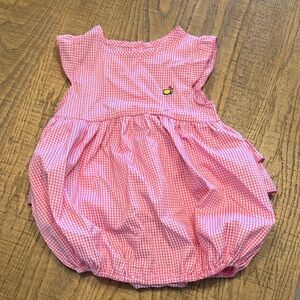 Masters Pink Gingham Bubble Romper